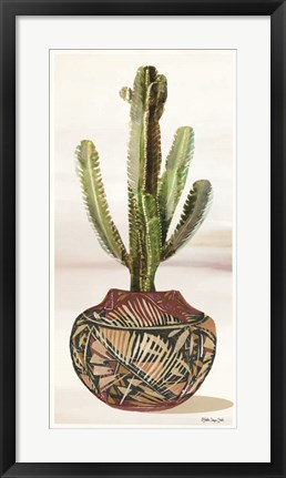 Framed Cactus in Pot 1 Print