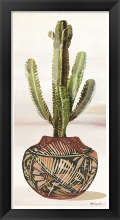 Framed Cactus in Pot 1 Print