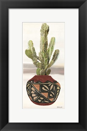 Framed Cactus in Pot 2 Print