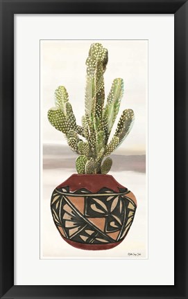 Framed Cactus in Pot 2 Print