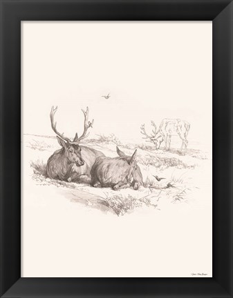 Framed Reindeer Chilling Print