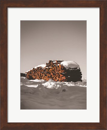 Framed Logs in Snow Print