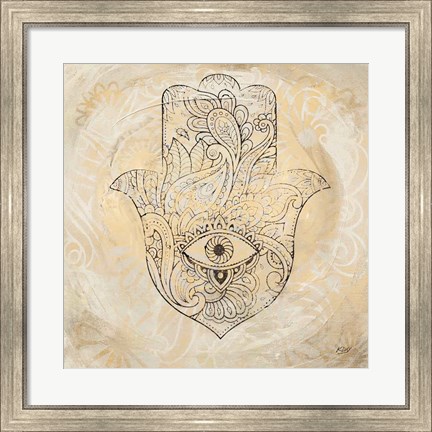 Framed Hamsa Eye Neutral Print