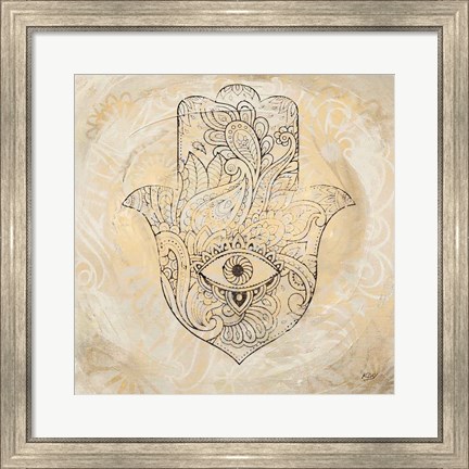 Framed Hamsa Eye Neutral Print