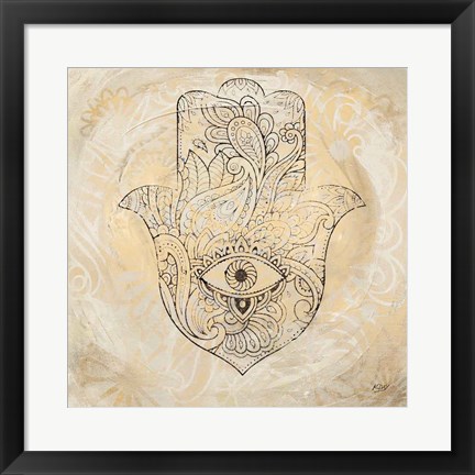 Framed Hamsa Eye Neutral Print