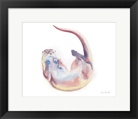 Framed Swimming Otter II Print