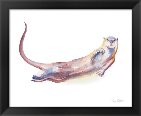 Framed Swimming Otter I Print