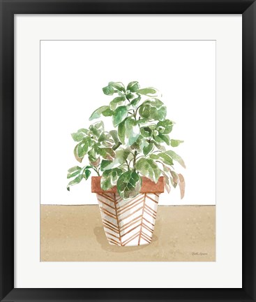 Framed Herb Garden II White Print