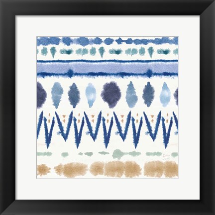 Framed Indigo Splash Pattern VIII Print