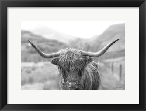 Framed Scottish Highland Cattle III Neutral Crop Print