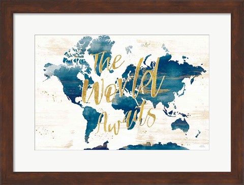 Framed Desert Blooms Abstact Map The World Print