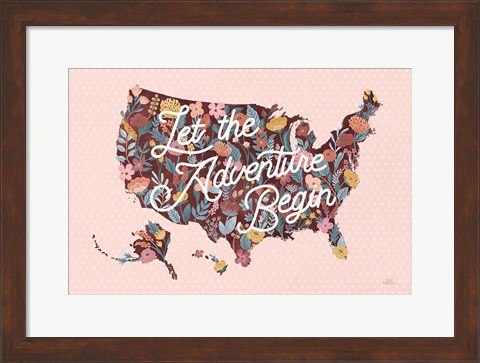 Framed Love Letters Map Print