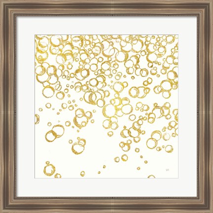 Framed Gold Bubbles I Print