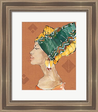 Framed African Flair VII Warm Print