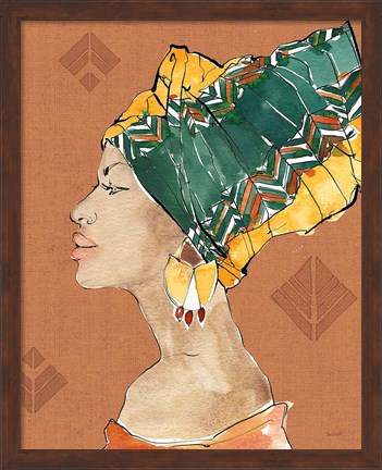 Framed African Flair VII Warm Print