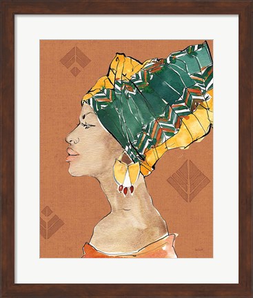 Framed African Flair VII Warm Print