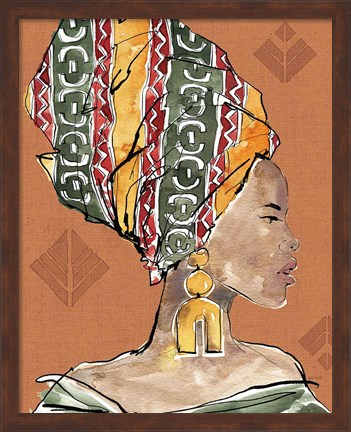 Framed African Flair V Warm Print
