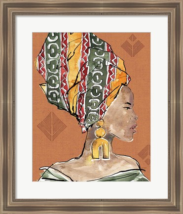 Framed African Flair V Warm Print