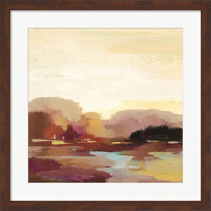 Framed Maroon Landscape Print