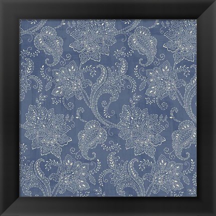 Framed Ornamental Paisley Pattern I Print