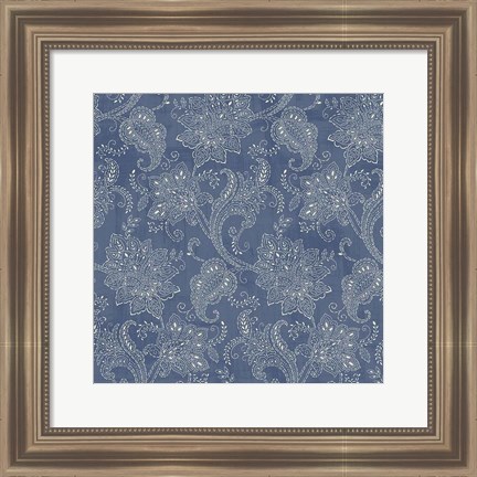 Framed Ornamental Paisley Pattern I Print