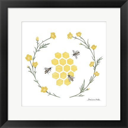 Framed Happy to Bee Home III Yellow Print