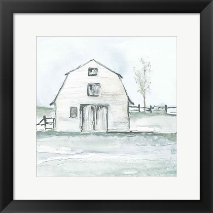 Framed Neutral Barn III Print