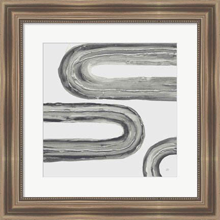 Framed Gray Rainbow V Print