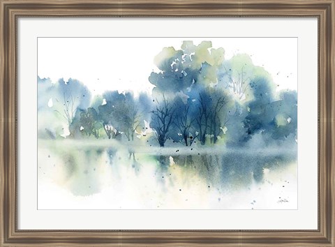 Framed Blue Pond Reflections Print