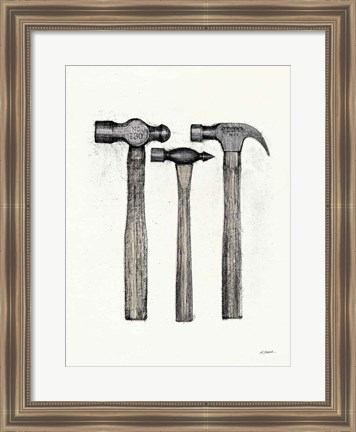 Framed Hammers with Color Crop Print