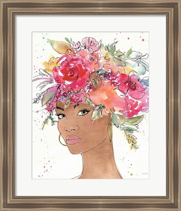 Framed Floral Figures XI Print