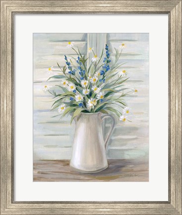 Framed Cottage Windowsill Print