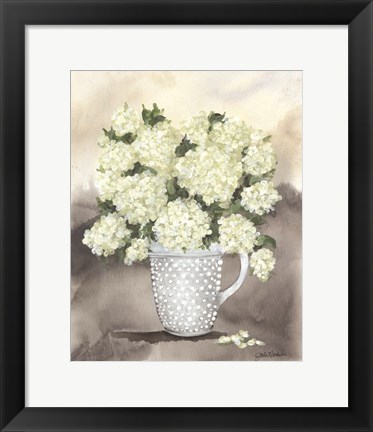 Framed Hobnail Hydrangeas Print