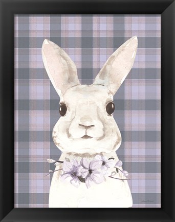 Framed Plaid Bunny Floral Print