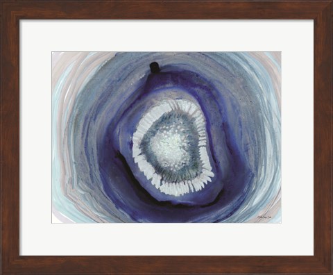 Framed Shades of Blue Agate Print