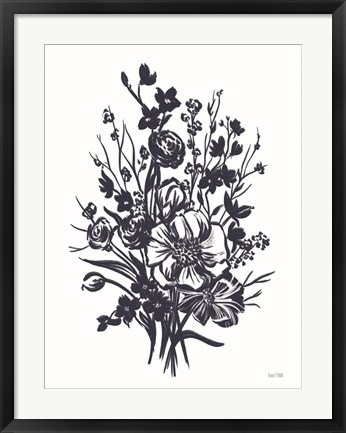 Framed Blues in Blossom II Print