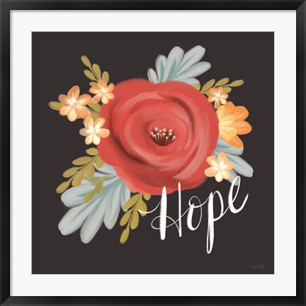 Framed Hope Floral Print