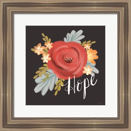 Framed Hope Floral Print