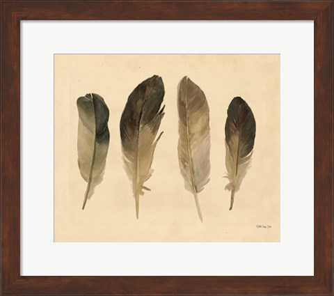 Framed Four Feathers Print