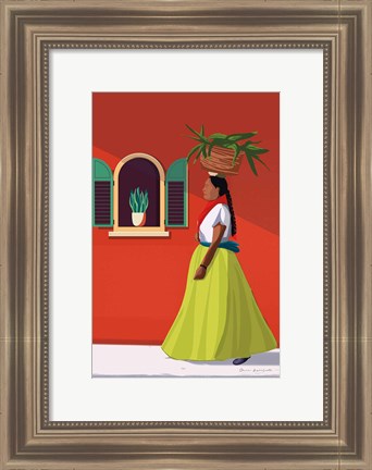 Framed Market Day Woman Print