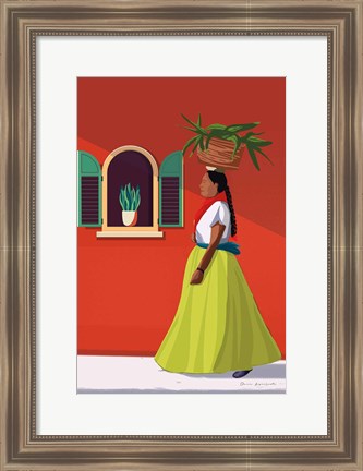 Framed Market Day Woman Print