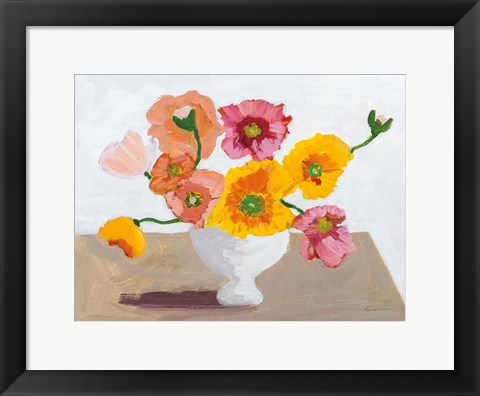 Framed Sorbet Poppies I Print