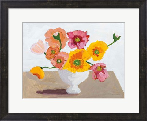 Framed Sorbet Poppies I Print