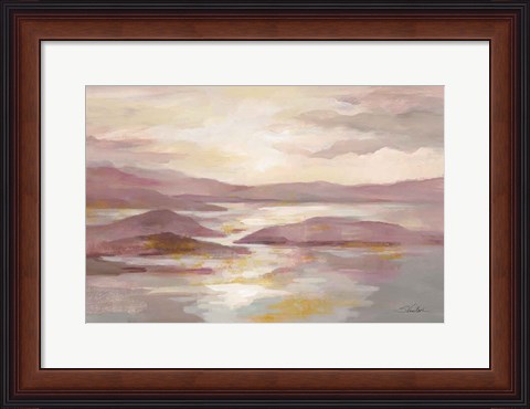 Framed Pink and Gold Landscape Print