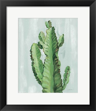 Framed Front Yard Cactus II Slate Print