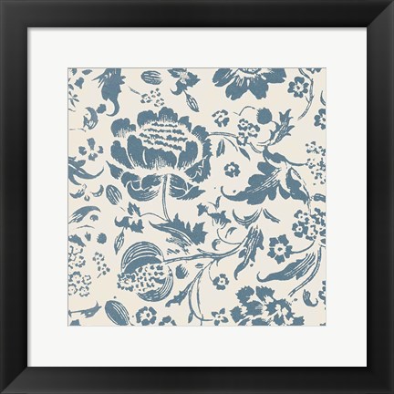 Framed Floral Toile I Print