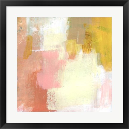 Framed Yellow and Blush I Print