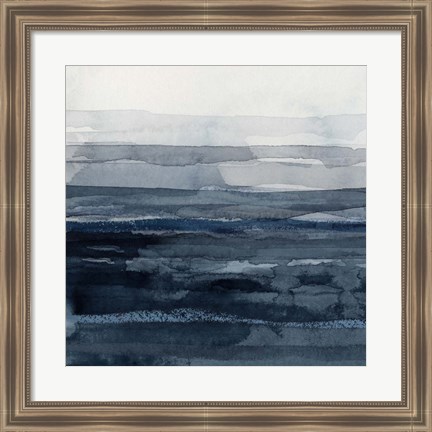 Framed Rising Blue I Print