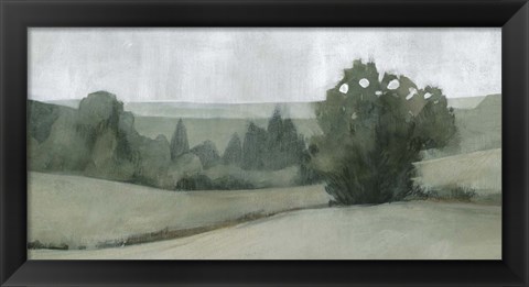 Framed Soft Green Landscape II Print