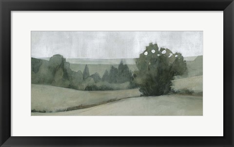 Framed Soft Green Landscape II Print